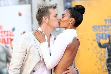 Joel Kinnaman and Kelly Gale at an event for The Suicide Squad (2021)