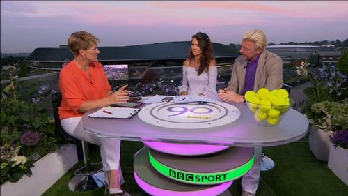 Boris Becker, Clare Balding, and Annabel Croft in Today at Wimbledon (1964)