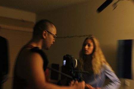 Matty Castano directing Tammie Bergholdt in Alone in the DEAD of Night