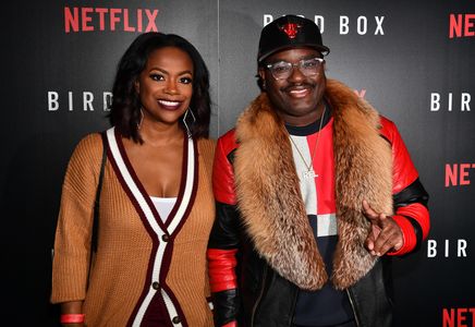 Kandi Burruss and Lil Rel Howery at an event for Bird Box (2018)