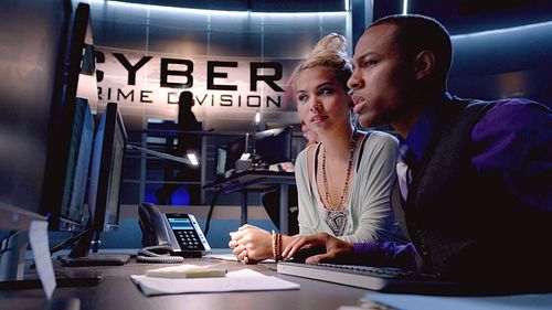 Shad Moss and Hayley Kiyoko in CSI: Cyber (2015)