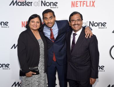 Aziz Ansari, Shoukath Ansari, and Fatima Ansari