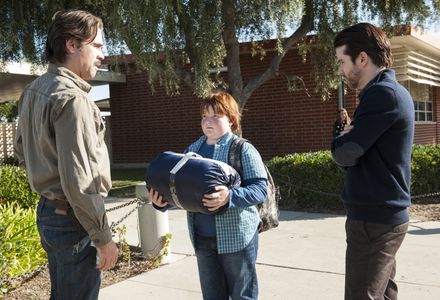 Christian Campbell, Colin Farrell, and Trevor Larcom in True Detective (2014)
