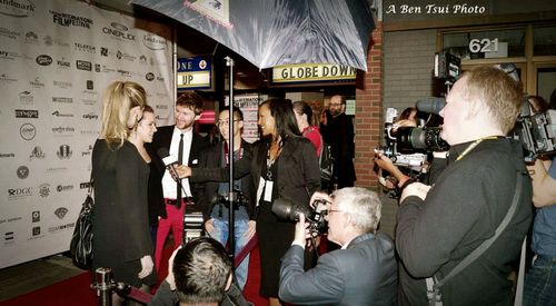 Red Carpet Interview with actors Samantha Strelitz, Victoria Maria, Ryan O'Callaghan and Director Justin Ho for the indi