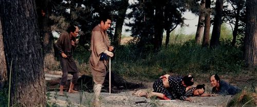 Yûko Hamada, Toshiyuki Hosokawa, Shintarô Katsu, Osamu Sakai, and Shin'ya Mizushima in Zatoichi the Outlaw (1967)