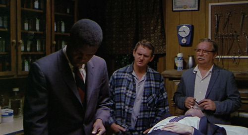 Sidney Poitier, Arthur Malet, Fred Stewart, and Jack Teter in In the Heat of the Night (1967)