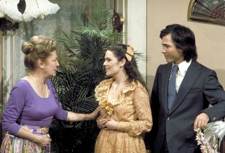 Kay Campbell, Karen Lynn Gorney, and Richard Hatch in All My Children (1970)