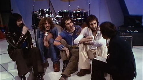 Roger Daltrey, Keith Moon, John Entwistle, Russell Harty, Pete Townshend, and The Who in The Kids Are Alright (1979)