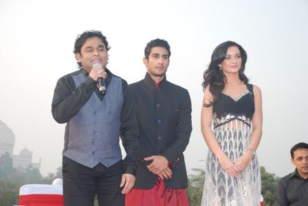 A.R. Rahman, Prateik Babbar, and Amy Jackson at an event for Ekk Deewana Tha (2012)