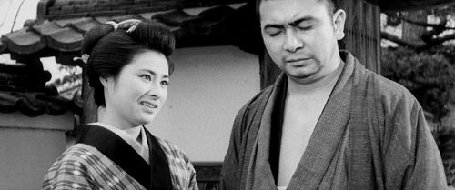 Masayo Banri and Shintarô Katsu in The Tale of Zatoichi (1962)