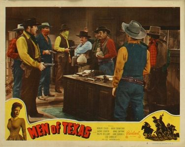 Broderick Crawford, Anne Gwynne, and Ethan Laidlaw in Men of Texas (1942)