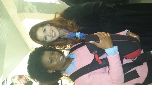 With Debra Messing on Mysteries of Laura