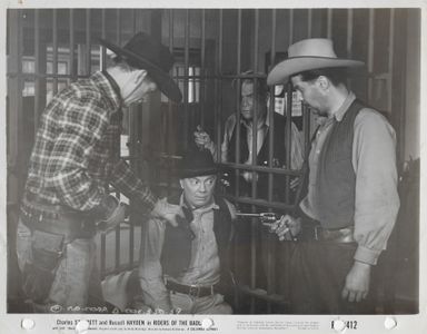 Rick Anderson, Cliff Edwards, George J. Lewis, and Ted Mapes in Riders of the Badlands (1941)