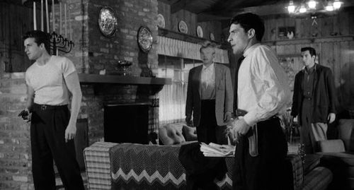 John Cassavetes, David Cross, Vince Edwards, and Jack Kelly in The Night Holds Terror (1955)
