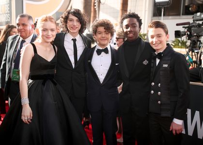 Caleb McLaughlin, Sadie Sink, Finn Wolfhard, Noah Schnapp, and Gaten Matarazzo at an event for 75th Golden Globe Awards 