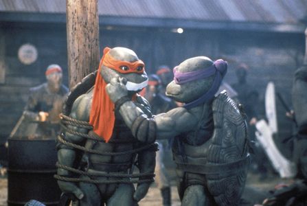 Robbie Rist, Michelan Sisti, and Leif Tilden in Teenage Mutant Ninja Turtles II: The Secret of the Ooze (1991)