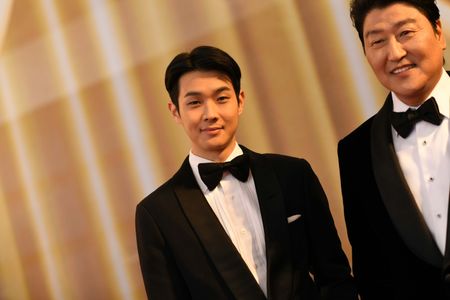 Song Kang-ho and Choi Woo-sik at an event for The Oscars (2020)