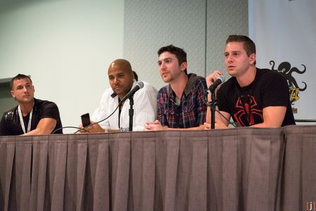 Adam Flores, Vincent M. Ward, Carter, and Ed Ricker at a Q&A following Live Evil's screening at Stan Lee's Comikaze Expo