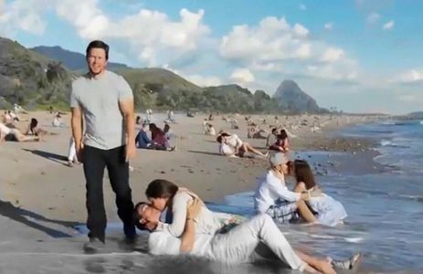 Still of Mark Wahlberg, Paul Black & Brittany Black in new AT&T commercial(2017)