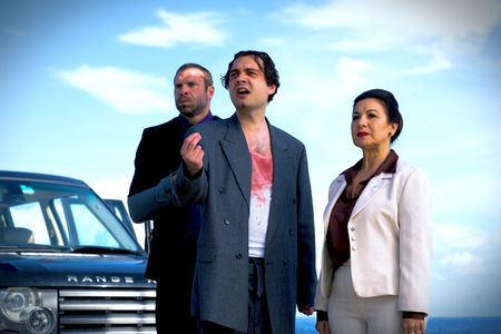 Flaminia Cinque, Adam Basil, and George Fouracres in Accident Man: Hitman's Holiday (2022)
