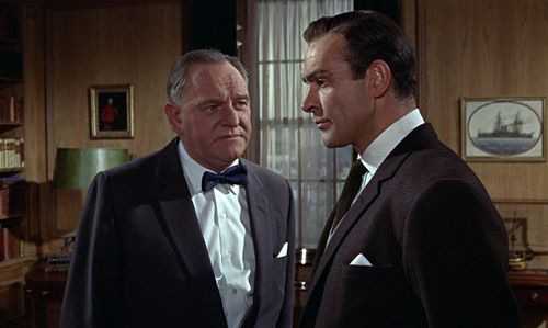 Sean Connery and Bernard Lee in Goldfinger (1964)