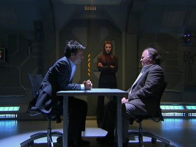 Joe Flanigan and Stephen E. Miller in Stargate: Atlantis (2004)
