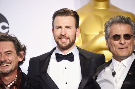 Mark A. Mangini, Chris Evans, and David White at an event for The Oscars (2016)