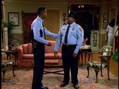 Reginald VelJohnson and Perry Moore in Family Matters (1989)