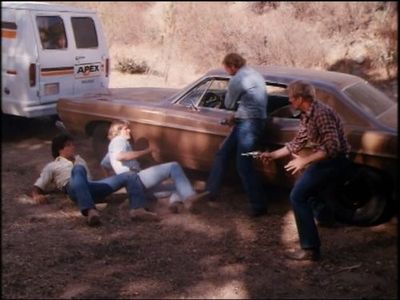 Byron Cherry, Robert Gray, Christopher Mayer, and George McDaniel in The Dukes of Hazzard (1979)