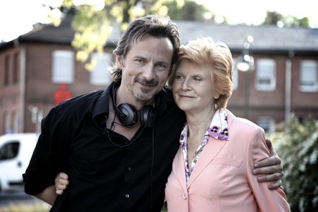 writer, director and producer DAVID C. BUNNERS and actress IRM HERMANN on the set of 