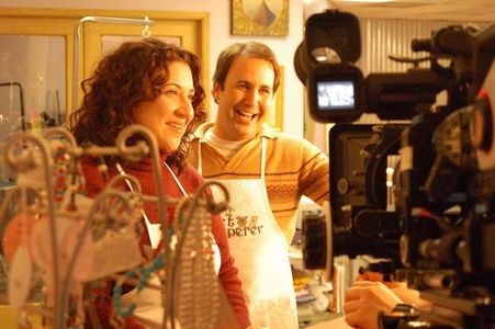Michelle Gardner and Paul Hungerford behind the scenes on Happy Holidays (2008)