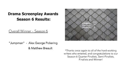 Alex George Pickering & Matthew Breault 2021 Filmmatic Drama Screenplay Awards (Season 6) Winners Announcement for JUMPM