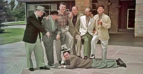 Groucho Marx, Jack Benny, Edgar Bergen, Hal Block, George Burns, Harpo Marx, and Ken Murray in The Jack Benny Program (1
