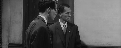 Kôji Nanbara and Chishû Ryû in The Bad Sleep Well (1960)