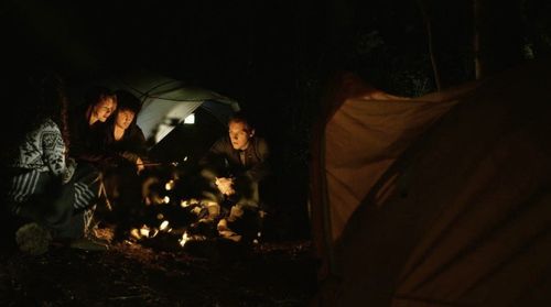 Wes Robinson, Valorie Curry, Corbin Reid, and James Allen McCune in Blair Witch (2016)