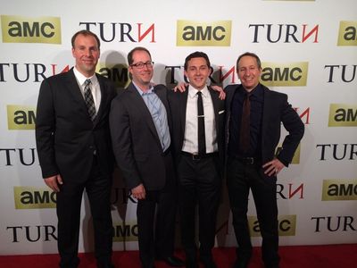 Michael Taylor, Mitchell Akselrad, Craig Silverstein and Andrew Coleville at the premiere of AMC's TURN: Washington's Sp