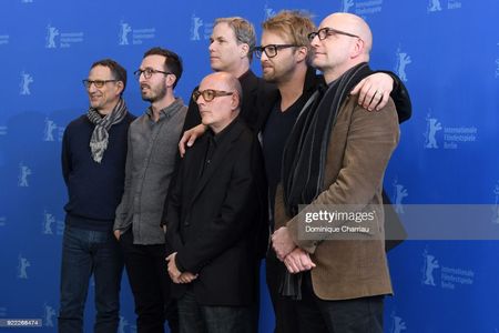 James Greer with Steven Soderbergh, Joshua Leonard, Jonathan Bernstein, Joseph Malloch, and Ken Meyer at Berlinale premi