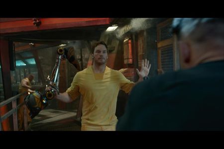 Chris Pratt and Dominic Grant in Guardians of the Galaxy (2014)