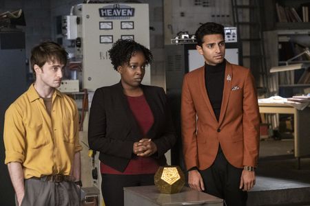 Daniel Radcliffe, Karan Soni, and Lolly Adefope in Miracle Workers (2019)