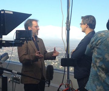 Jay Famiglietti and Chris Hayes at the Griffith Observatory, July 21, 2015