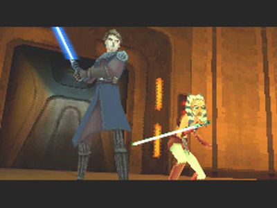 Ashley Eckstein and Mat Lucas in Star Wars: The Clone Wars: Lightsaber Duels (2008)