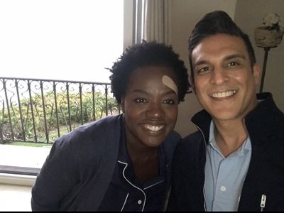 Viola Davis and Sonny Mandal “Stan” on set of How To Get Away With Murder