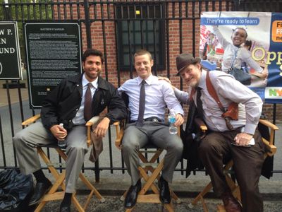 Donal Logue, Ben McKenzie, and Mayank Saxena in Gotham (2014)