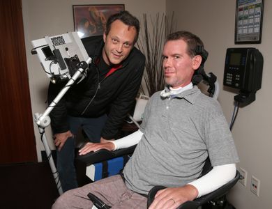 Vince Vaughn and Steve Gleason at an event for Gleason (2016)