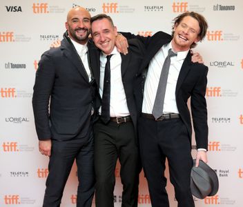 Angus Lamont, Yann Demange, and Jack O'Connell at an event for '71 (2014)