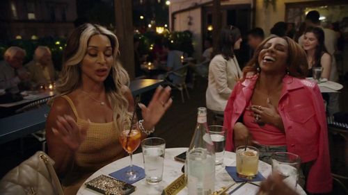 Candiace Dillard Bassett and Karen Huger in The Real Housewives of Potomac: Projections and Deflections (2023)