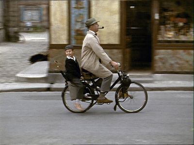 Jacques Tati and Alain Bécourt in Mon Oncle (1958)