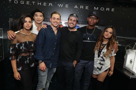 Dean Israelite, Becky G, Ludi Lin, Dacre Montgomery, Naomi Scott, and RJ Cyler at an event for Power Rangers (2017)