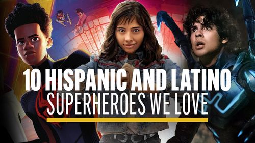 Shameik Moore, Xolo Maridueña, and Xochitl Gomez in IMDb Originals: 10 Hispanic and Latino Superheroes We Love (2023)