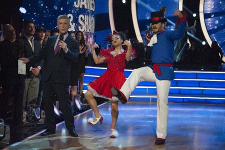 Tom Bergeron, Val Chmerkovskiy, and Laurie Hernandez in Dancing with the Stars (2005)